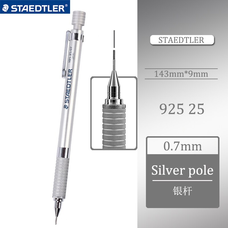 Lápiz automático Staedtler 925 Series 25 | 35 lápiz de dibujo de lápiz movible de centro de gravedad bajo de varilla de Metal: 925 25 0.7mm