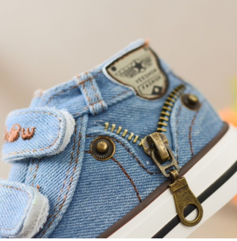 Lente Canvas Kinderen Schoenen Jongens Sneakers Kinderen Schoenen Voor Meisjes Jeans Denim Platte Laarzen Baby Peuter Schoenen