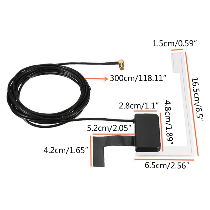 Bil dab digital radio patch antenne antenne selvklebende gjennomsiktig innebygd antenne
