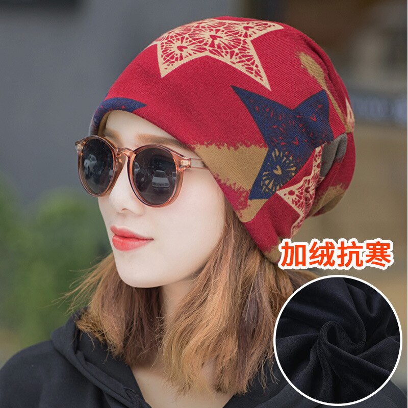 Hoed dame winter schattig warm multifunctioneel nek wikkel hoofd muts postpartum hipster halve maan muts: 9