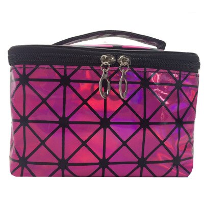 Mulheres da moda Compõem Saco Cosmético Multifuncional Saco Caso Mala Bolsa de Higiene Pessoal Beleza Bolsa de Maquiagem Profissional Caso: RoseRed