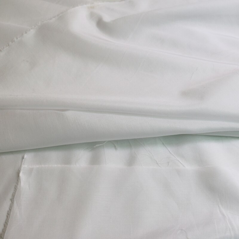 Tela de forro interior para vestido, Material de mezcla de algodón y seda, blanco puro, fino y transpirable, 50cm x 140cm