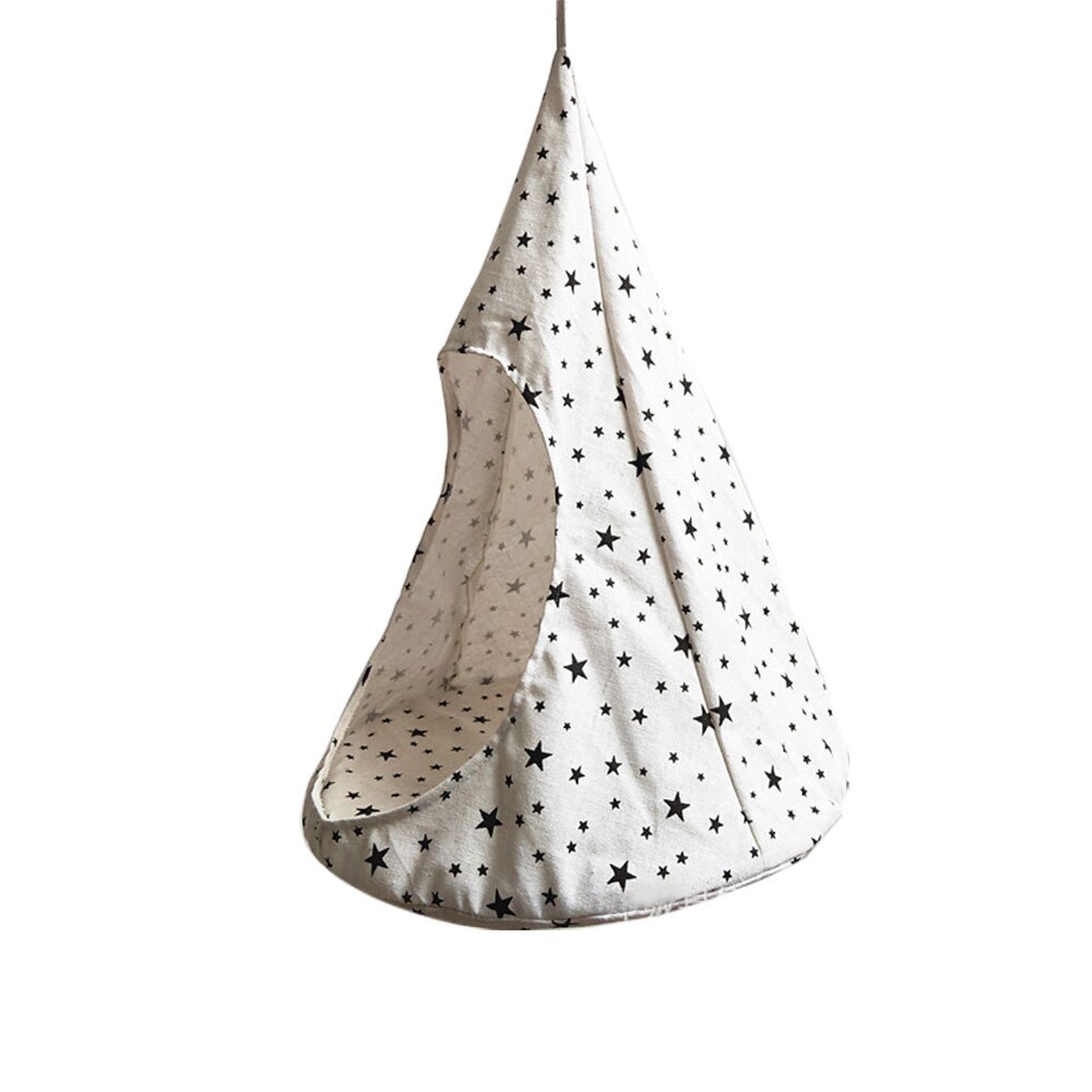 Hopfällbar katthängmatta avtagbar ventilerande tvättbart koniskt tält för små hundar sovande husdjur hängsängar produkt: Vita stjärnor / 34 x 34 x 44cm