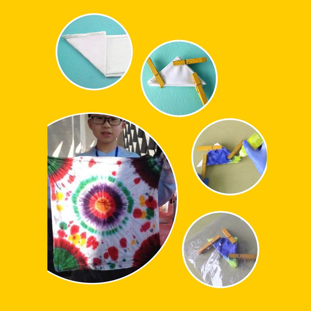 DIY Tie Dye Kit for Kids Party Group T-Shirt Fabric Tie-Dye Kits with Glove Tool