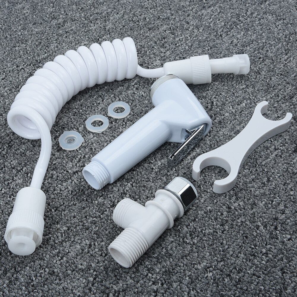 Badrum toalett shattaf adapter spray handhållen bidé duschhuvud flexibel slang