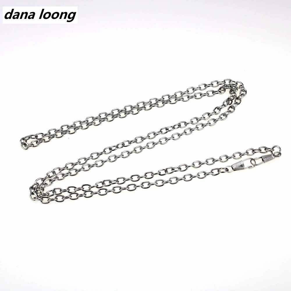 1 Stuk Ongeveer Lengte 120 Cm Breedte 0.5Cm O Type Vervanging Metal Purse Chain Voor Schouder Cross Body Handtassen tas Accessoires: Silver