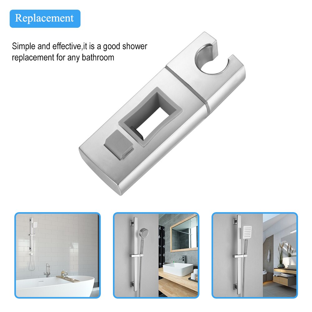 Replacement Hand Shower Bracket Square, Adjustable Hand Shower Bracket 30*18mm Hand Sprayer Holder For Slide Bar Chrome Plated