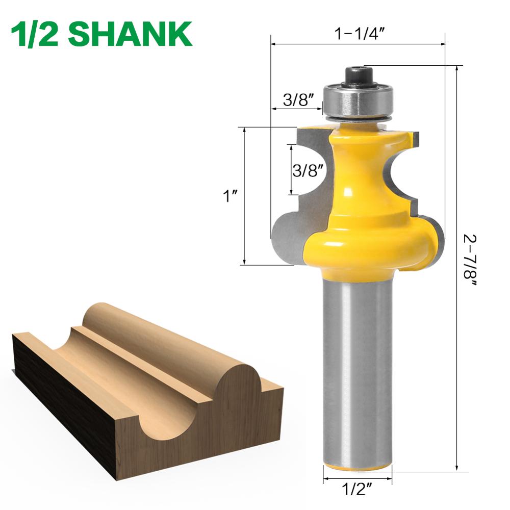 1pc 12mm 1/2" Shank Bead Molding Router Bit Flute & Beading Line Woodworking Tenon Milling Cutter for Wood Tools