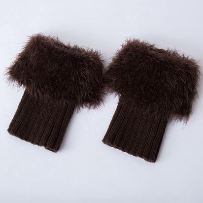 Pure Kleur Imitatie Bont Warm Womens Winter Warm Haak Knit Fur Trim Beenwarmers Manchetten Toppers Boot Sokken 3 Paar/partij: 3