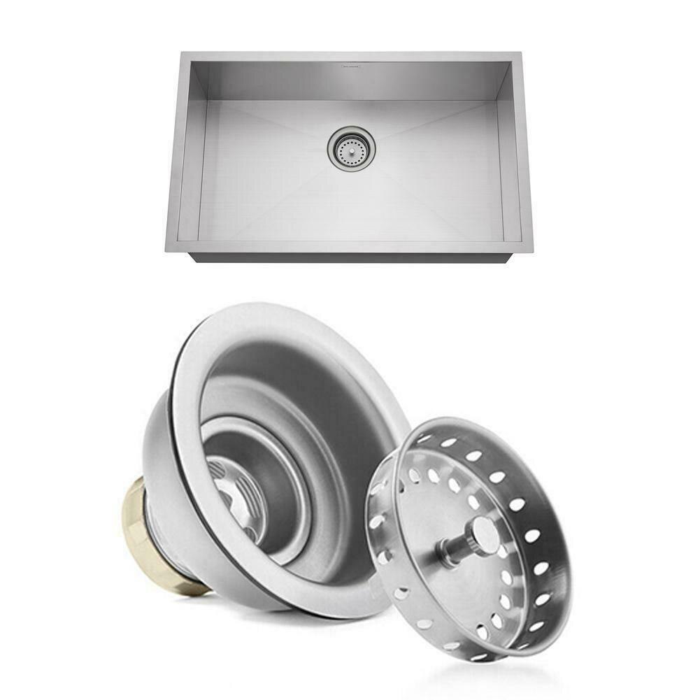 3.5 Inch Commercial Kitchen Sink Basket Drain Strainer Stainless Steel Fits 3-1 / 2 Inch Sink Openings NDS