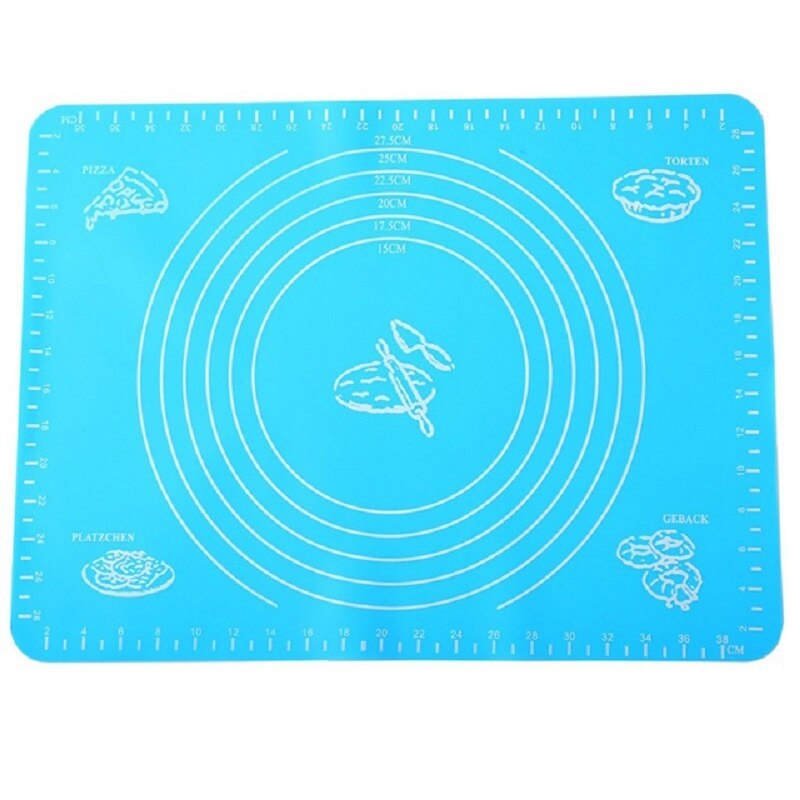 Alfombrilla de silicona para hornear de Sxsounai para hacer masa de Pizza utensilios de cocina para pastelería herramientas de cocina utensilios para hornear accesorios para amasar: blue