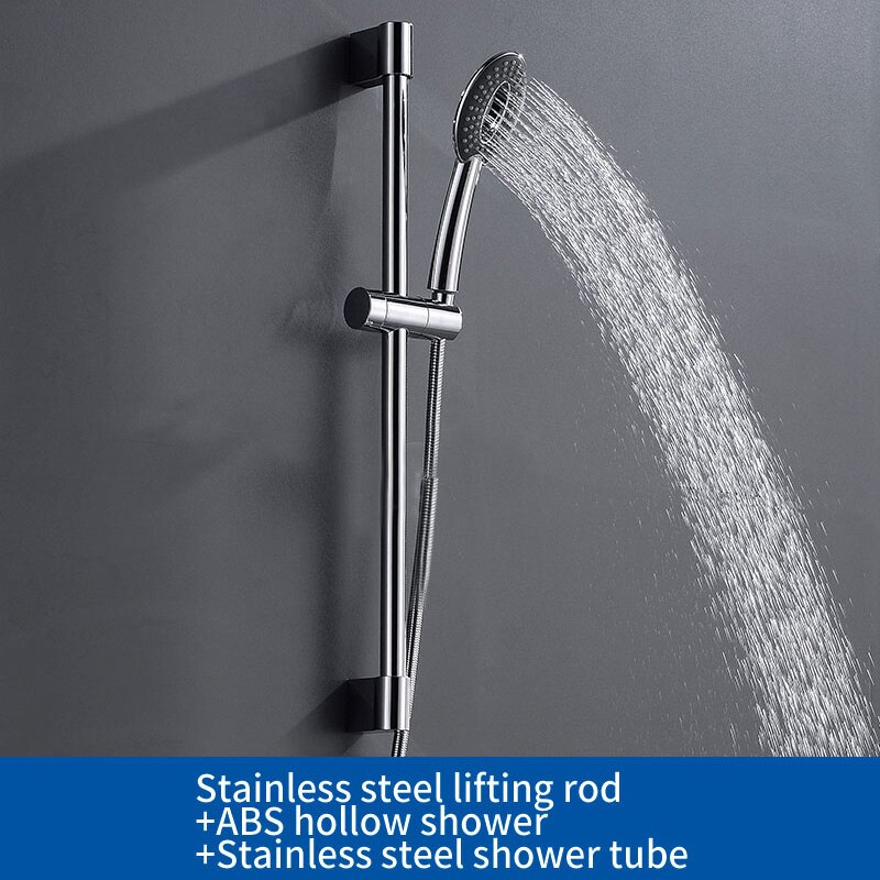 Adjustable 7 Function Sliding Bar Set Wall Mount Shower Riser Slide Bar with Hand Held Shower Sliding Bar Set Column Sliding Bar: Chrome