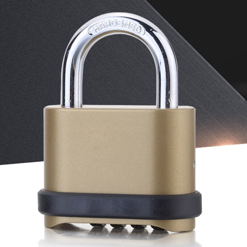 Outdoor Lock No Key 4 Digit Combination Coded Padlock, Waterproof Rustproof Brass Big Size Copper for Fence Warehouse Door Locks