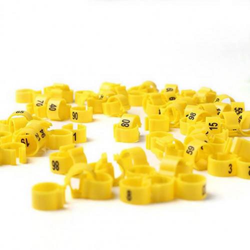 100Pcs Bird Been Band Milieuvriendelijke Eenvoudige Toepassing Plastic Gevogelte Identificatie Band Voor Pluimvee Voor Huisdier Product Vogel Accessoire: Blauw