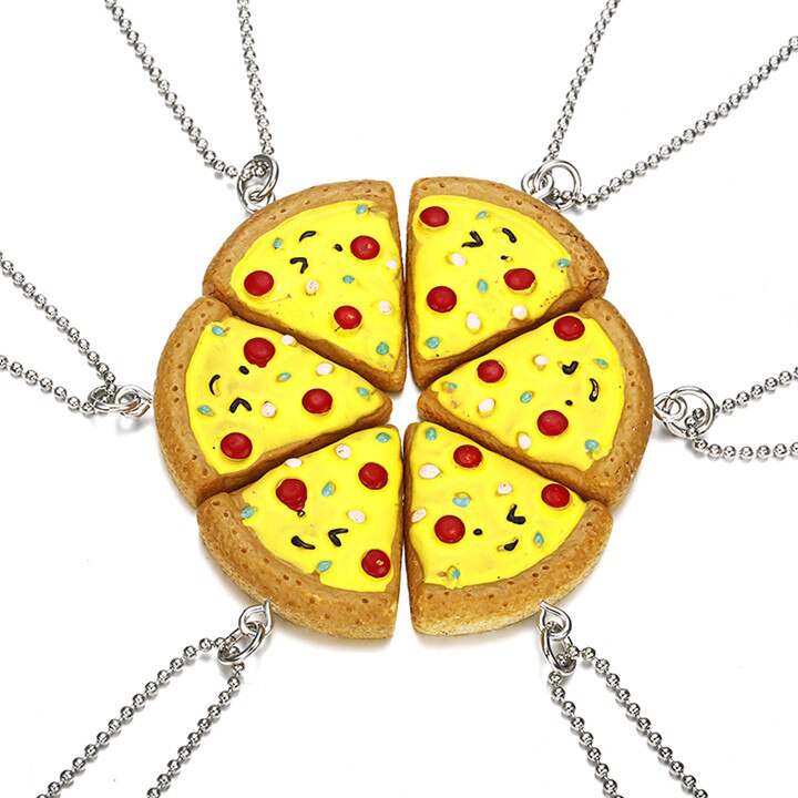 migliore gli amici per sempre Collana 6 pz in 1 impostato Pizza Collana o Keychian Bff Amicizia migliore Regali per Gli Amici: grande size