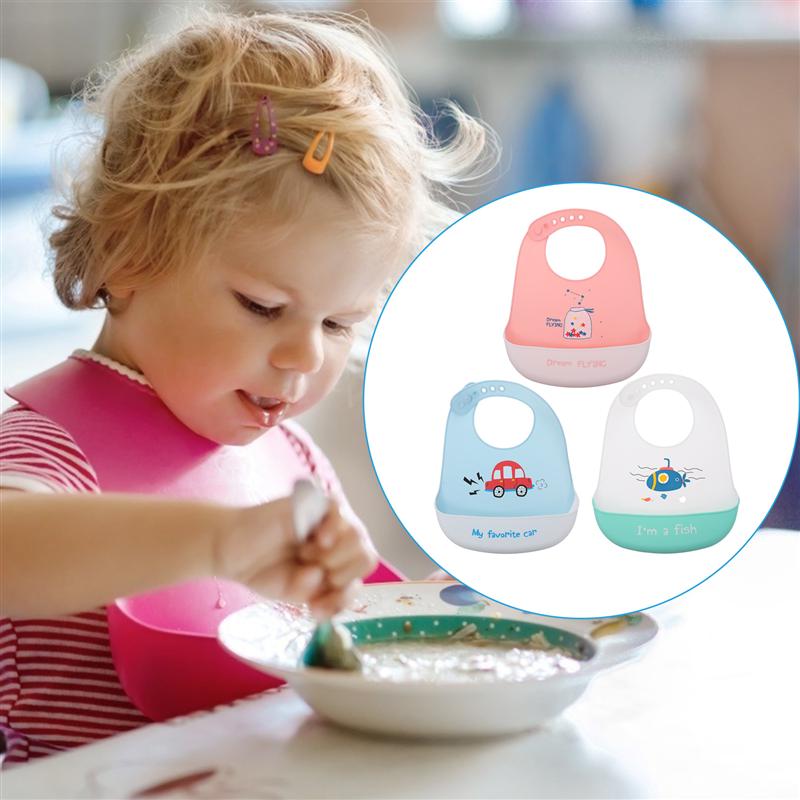 3Stck Baby Lätzchen Mahlzeit Kleidung Schutz mit Krume Fänger für Kleinkind Kleinkind
