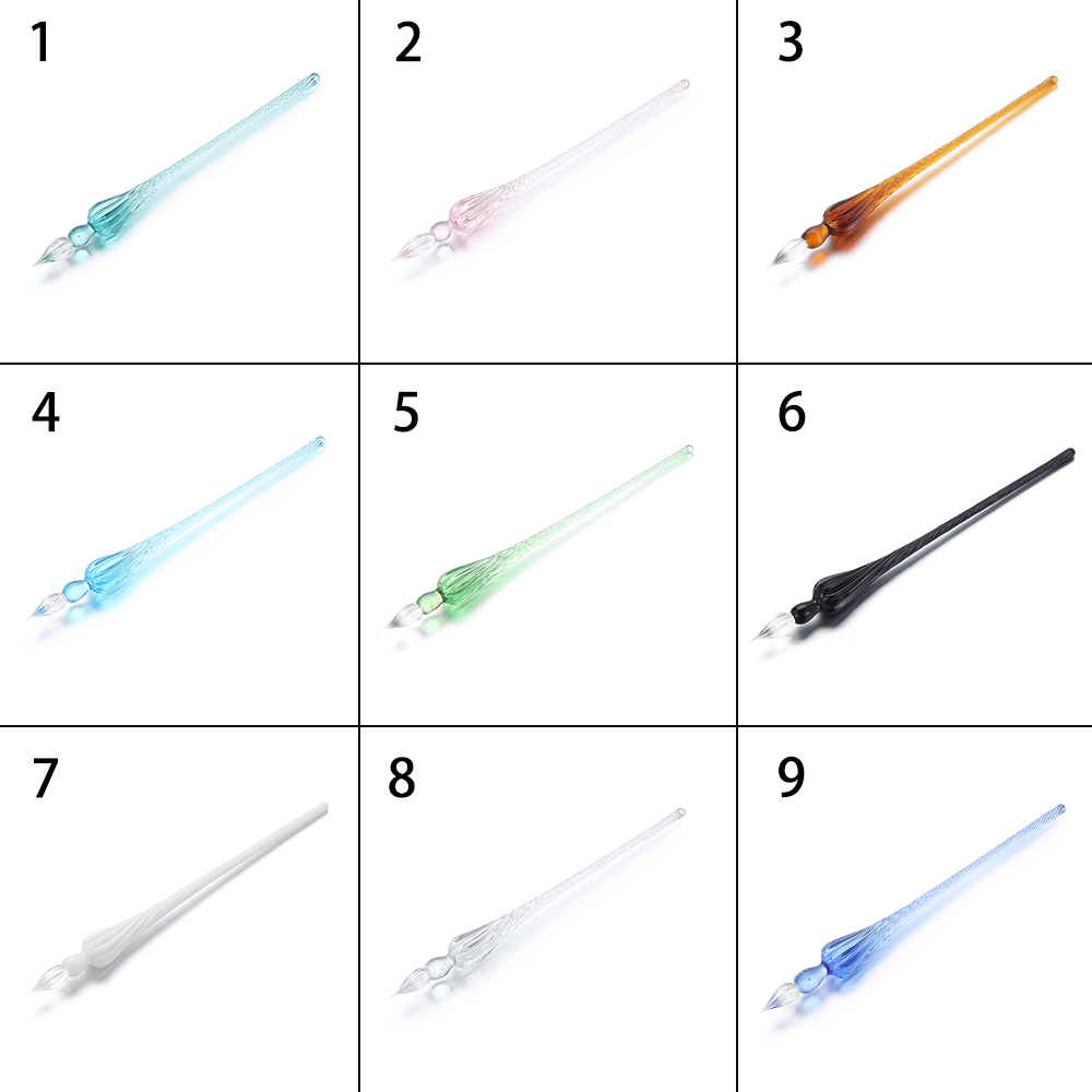 1PC Vintage Glass Dip Dipping Pen Filling Ink Fountain Pen Signature Calligraphy Writing Painting Supplies DIY Craft Handmade