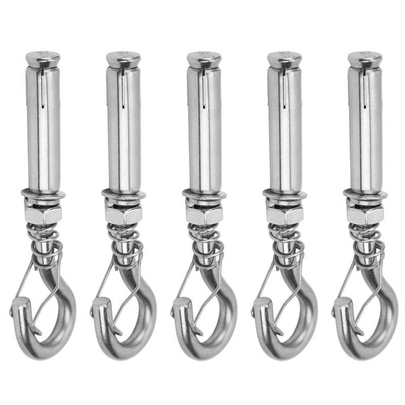 Stainless Steel Wire Insert 5Pcs Expansion Bolt Hook Screw Open Cup 304 Stainless Steel Industrial Supplies M8 Stainless Steel