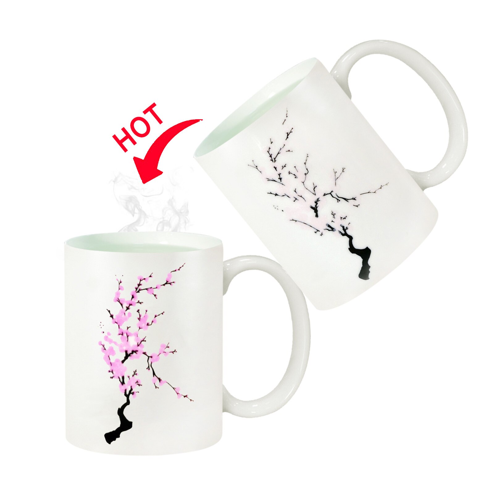 Saintgace Thermal Color Change Coffee Cups Flowers pattern office Couple Ceramic Tea Coffee cups & mugs Drinkware tazas