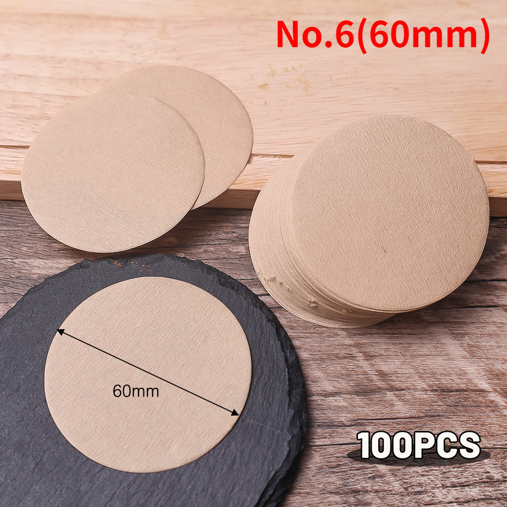 100 Uds papel de filtro de café redondo 56mm 60mm para cafetera Espresso V60 goteo filtros de café herramientas Moka Pot filtro de papel: Caqui oscuro