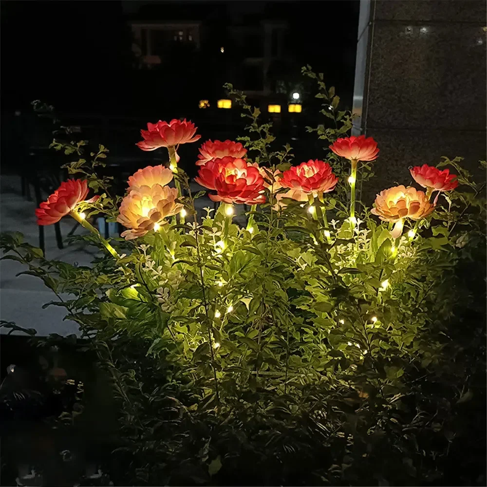 Außenbeleuchtung Weihnachten Solarleuchten Garten Schnee Lotusblume Rasenlampe für Hof Terrasse Blumenparty Lampe Hochzeit Muttertag: verrotten