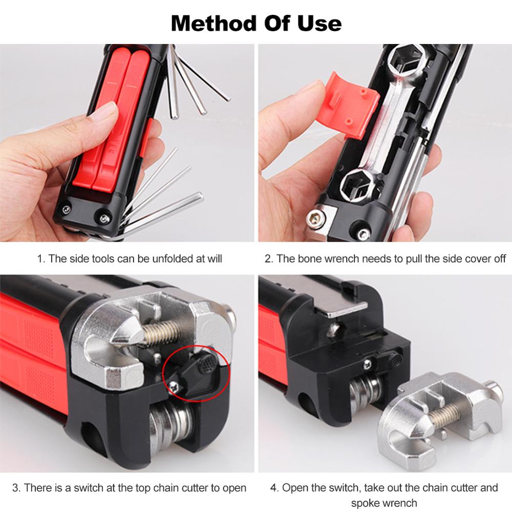 1Pc Multifunctionele Fiets Onderhoud Tool Fietsband Reparatie Wrench Tool Fiets Multitool Kit Fietsen Monteur Reparatie Tools