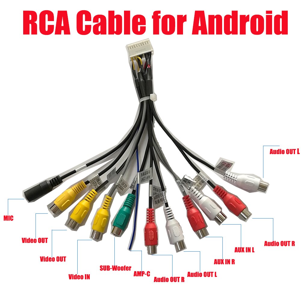 De Rca Kabel, Gps Kabel, Achteruitrijcamera Kabel, 4pin & 6pin Usb Kabel, camera Kabel Voor Android Radio: 20 pin RCA cable