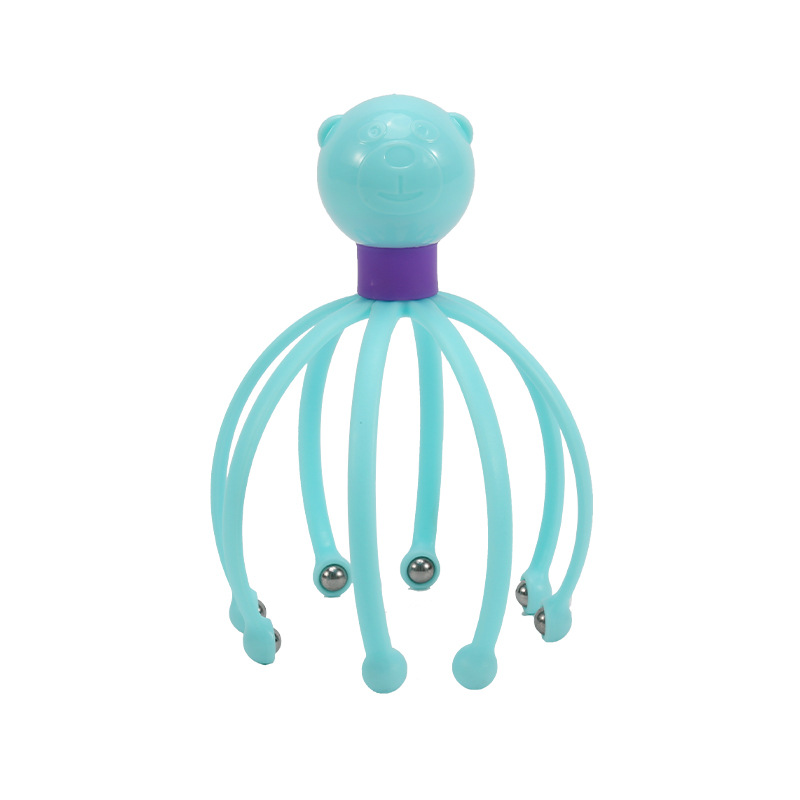 Nine Claw Head Massager Five Claw Soul Extractor Ball Dredge Meridians Scratch Scalp Relax Decompression Artifact Health Care: Eight claw blue