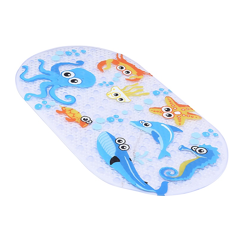 Cute Cartoon Silicone Anti-Skid Baby Bath Mat with Suction Cups Toddler Shower Cushion Bathtub Sponge Pad Bath Seat Kid Bath Car: Octopus