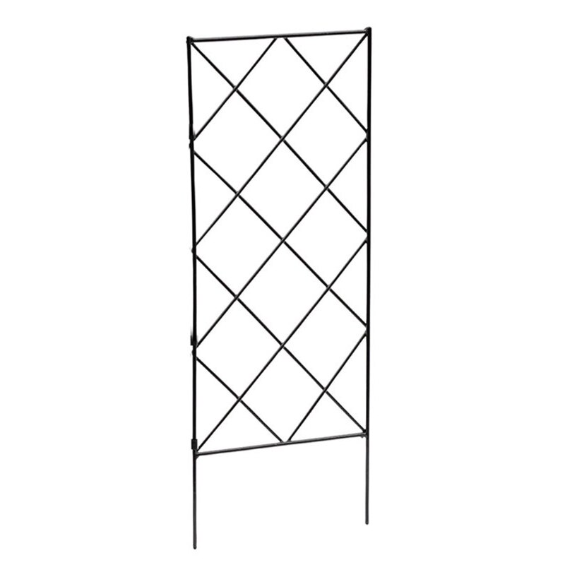 Black Metal Wire Lattice Grid Vines Climbing Trellis Panels Garden Plants Vines Flower Support Frame Decorative Fences Durable
