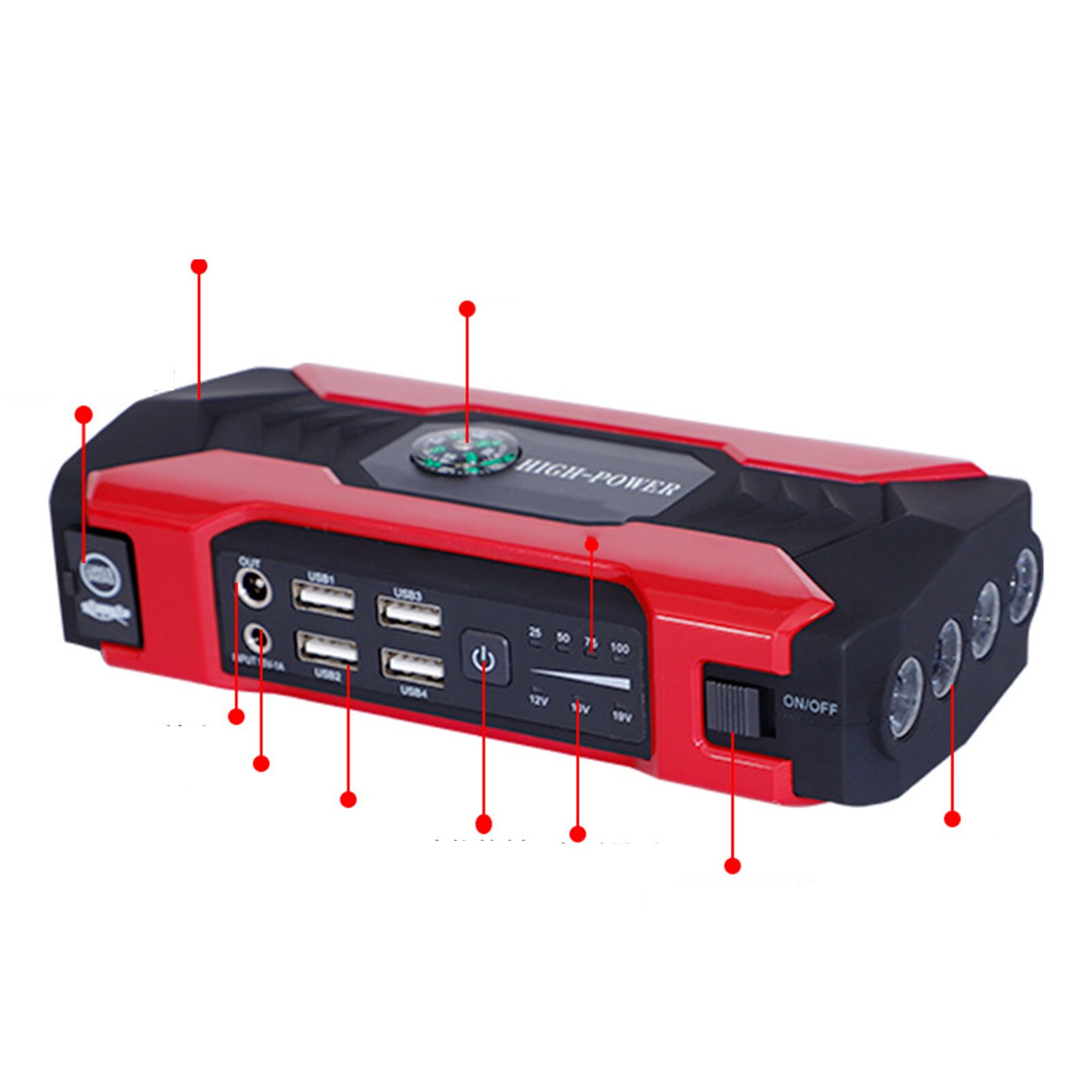 10000mah Auto Starthilfe Energie Bank 400A Notfall Anfang Gerät Tragbare Ladegerät Auto Batterie Booster für Auto Telefon Tablette