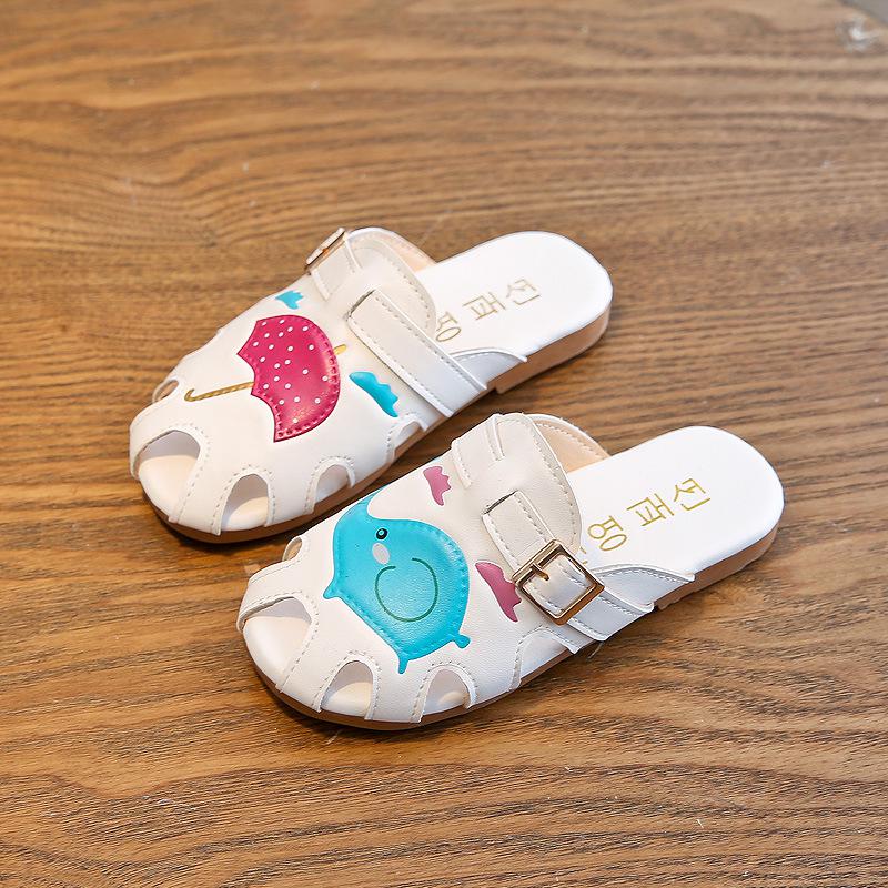 Skoex Children Shoes Girls Cartoon Slippers Soft Bottom Anti-slippery Home Shoes Kids Outdoor Beach Sandals Slippers: A / 4