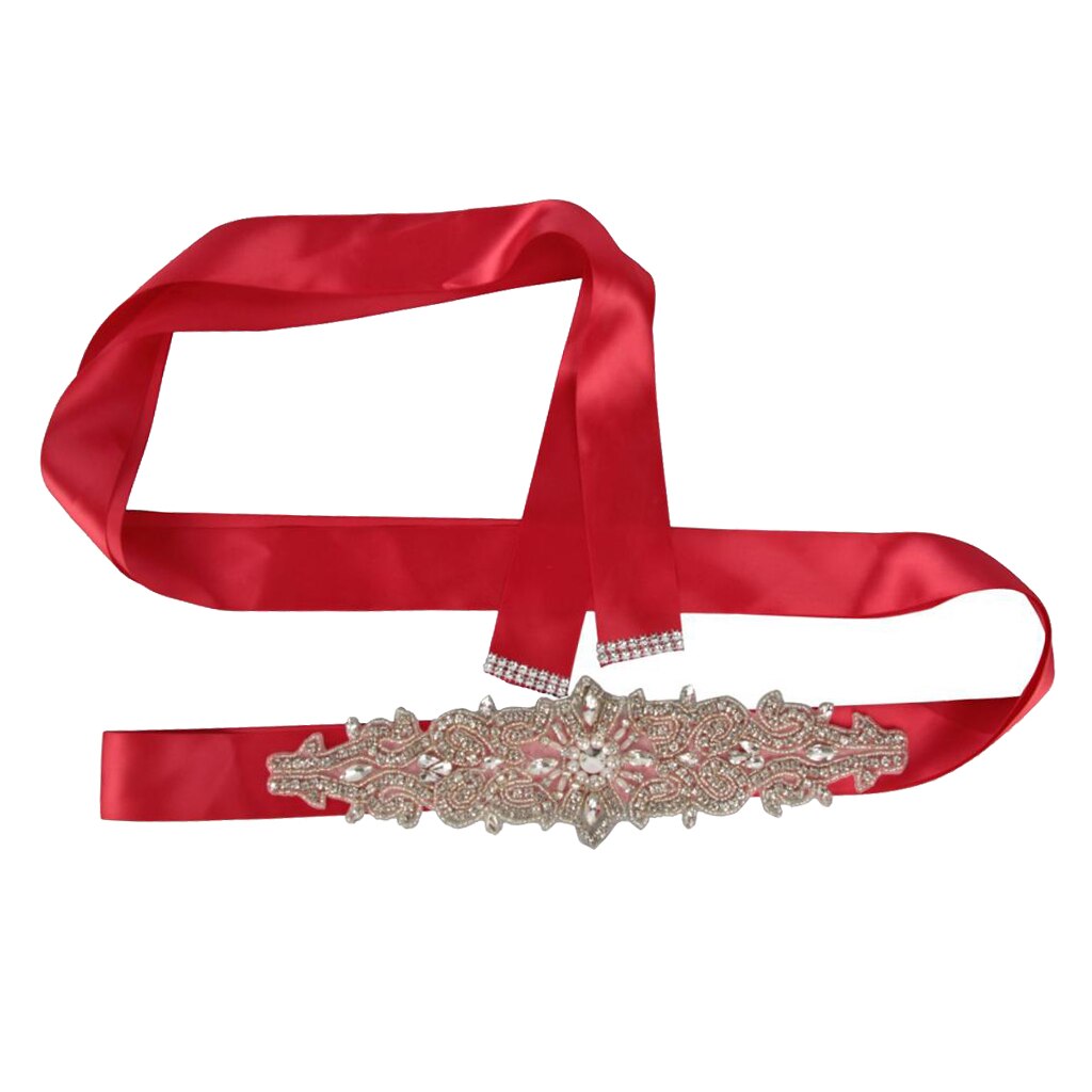 Braut Strass Hochzeit Gürtel Hand Perlen und Kristall für Brautkleider-118,11x1,57 zoll