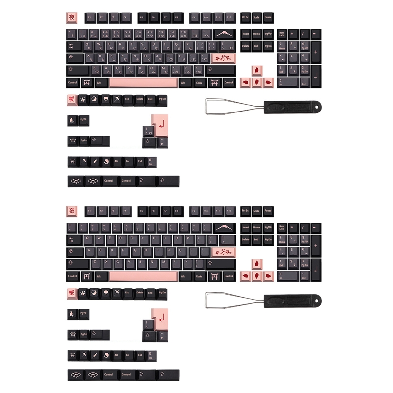R9JA Stijlvolle Night Sakuras Keycaps Cherry Profiel 136 Toetsen Keycap Japanse Engels
