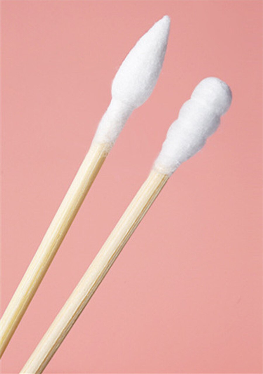 300 Pcs Boxed Disposable Degreasing Cotton Cleaning Swabs Stick Double-Headed Cotton Swabs Spiral Head Makeup Remover E1058