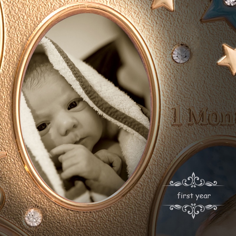 Tiny Ideas Baby's First Year Picture Frame First Year By Month Newborn Baby Registry DIY Birthday Anniversary Photo Frame