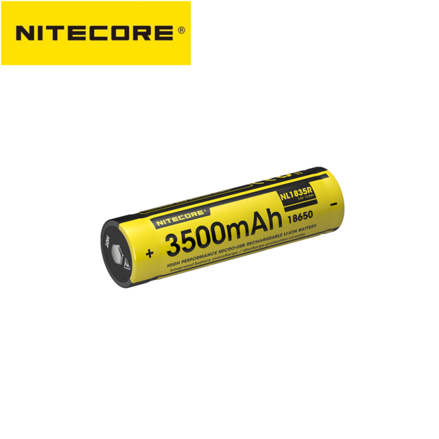 Nitecore NL1835R NL1834R NL1826R 3.6V 18650 battery High Performance Micro-USB Rechargeable Li-ion Battery: NL1835R 3500mAh