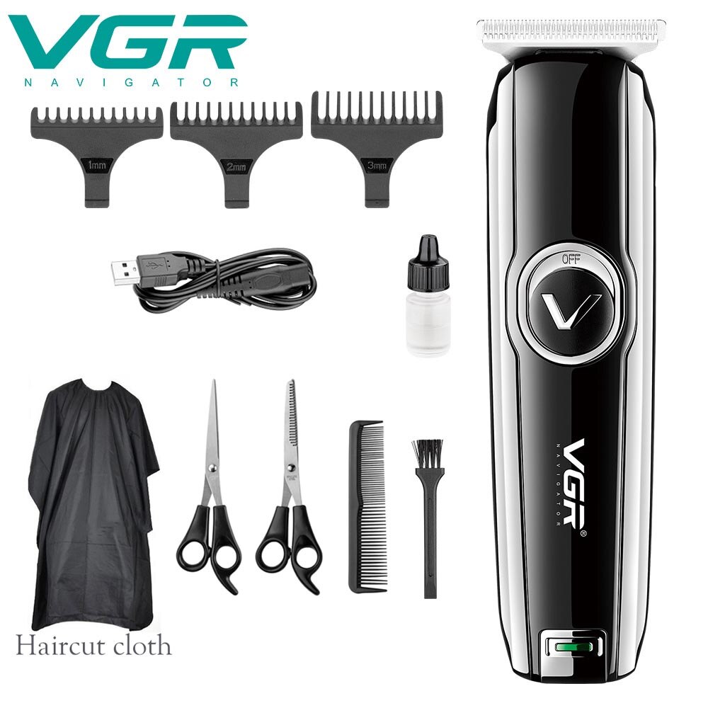 VGR Ciseaux Électriques Nouvelle Tondeuse À Cheveux 0 Tête De Coupe Tête D'huile Sculpture Ciseaux De Coiffeur Électrique USB V-168 Tondeuses Sans Fil