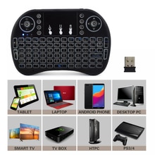 I8 3 Kleuren Backlit 2.4G Draadloos Toetsenbord Air Mouse Engels Russisch Spaans Touchpad Handheld Voor Android Tv Box Max plus: English no Backlight