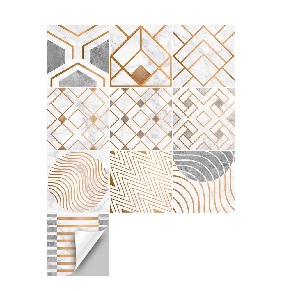 10 stuks arabische stijl mozaïek tegel stickers voor woonkamer keuken retro 3d waterdichte muurschilderingen badkamer decoratie: S086 / 2020cm