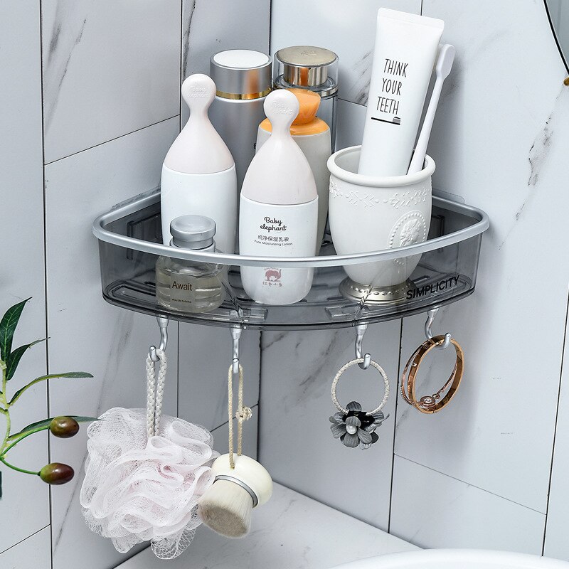 Gesew multifunktions opbevaringshylde til badeværelse hjemme wc shampoo håndklædestativ med kroge hjørnehylde arrangør badeværelse tilbehør: Trekant stil