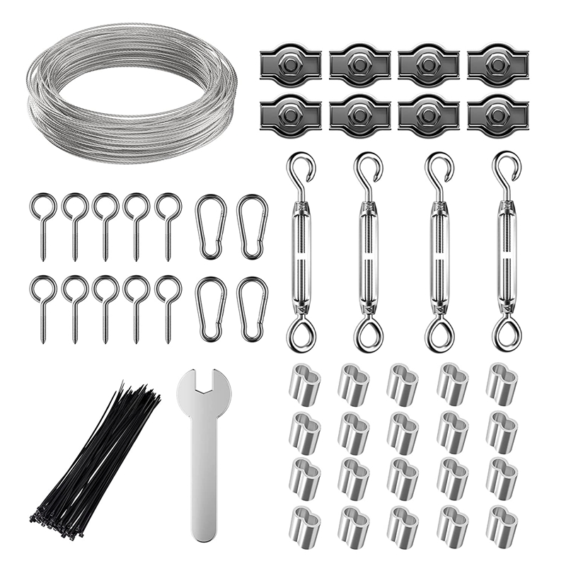 45M PVC Coated Wire Trellis Kit/Fence Wire Tensioner/Catenary Wire Kit/Plant Training Wire Kits/Wire Trellis Kit: Default Title