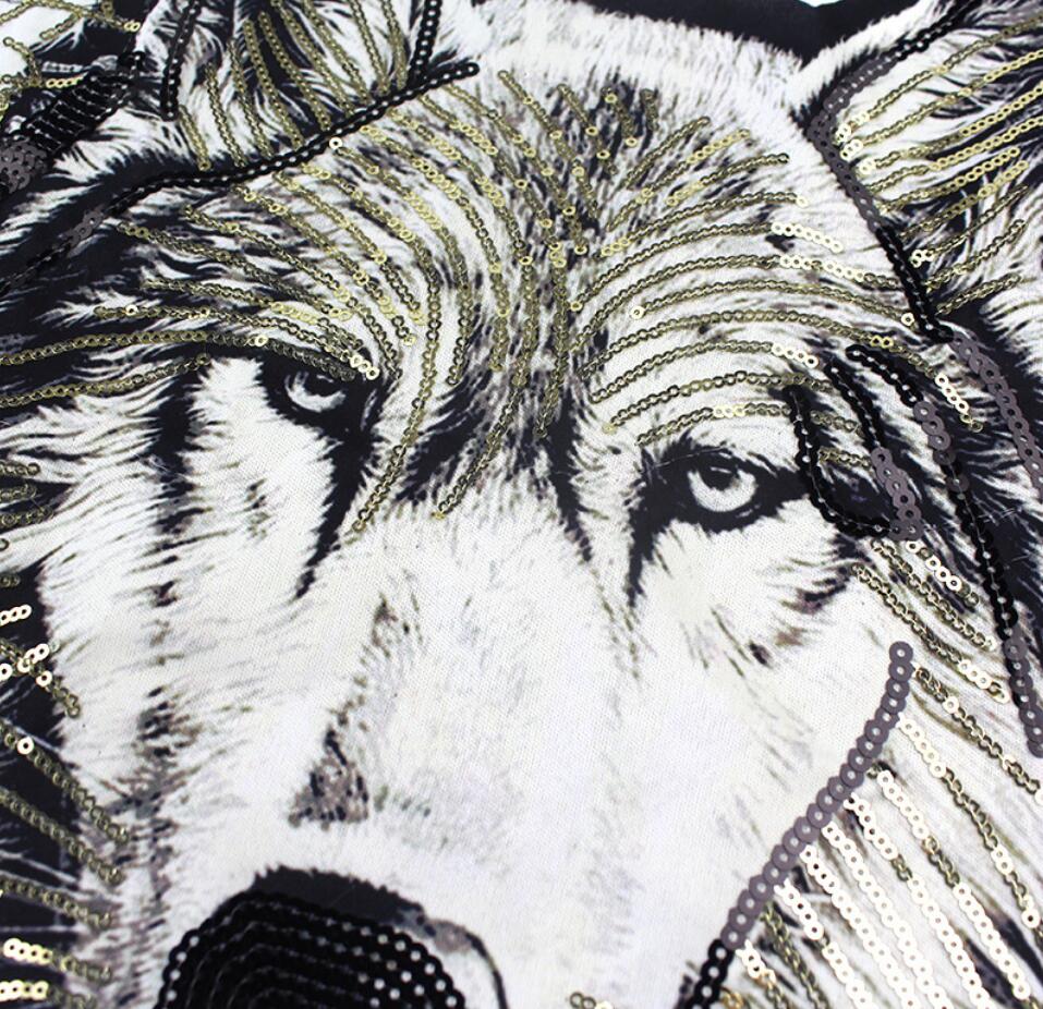 Autocollants en tissu tête de loup | Étiquette décorative, pour hommes et femmes, grande taille, dessin animé, patch autocollant couture, bricolage