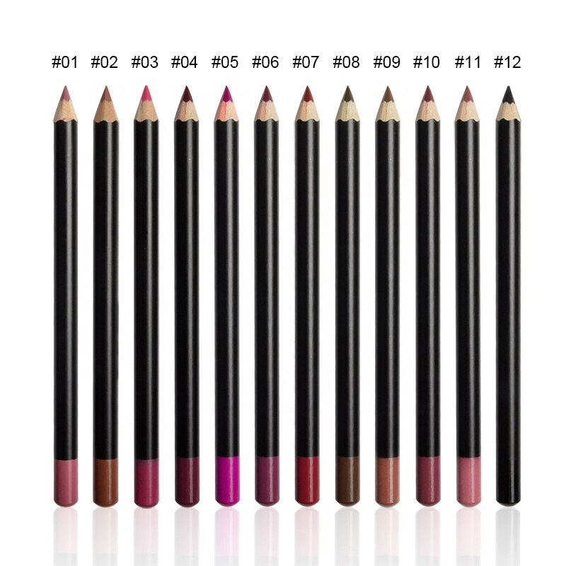 Bivanfe 15 Colors Matte Wood Lipliner Pencil Waterproof Long Lasting Vegan Lip Liner Pen Makeup Tool
