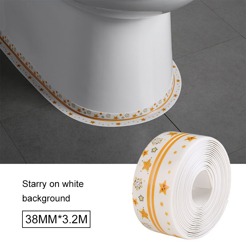 320*3.8cm taśma uszczelniająca robić wanny łazienka taśma uszczelniająca samoprzylepna klej pcv wodoodporna taśma uszczelniająca ochraniacz na krawędzie klej akrylowy: 01