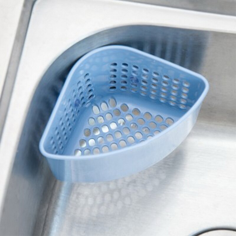 Multifunctional Corner Sink Drain Rack Shelf Suction Cup Sink Drain Basket Sponge Caddy Sink Holder Basket for Kitchen Bathroom