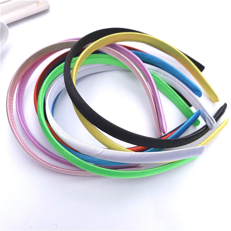 10pcs/lot Satin Covered Headband 12mm Wider Ribbon Hair Hoop Band Base For Hairbands Making Diy Girls Bow Hairwear Accessories
