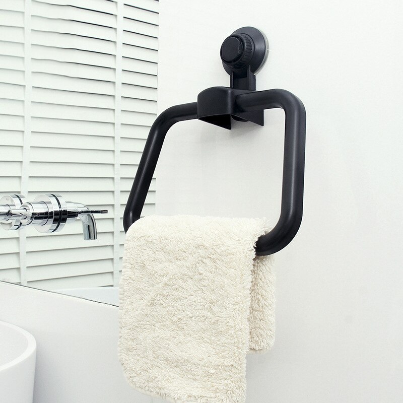 Strong Suction Cup Towel Hanger Ring Bathroom Punch-free Plastic Towel Rack Bathroom Toilet Kitchen Seamless Cleaning Rug Holder