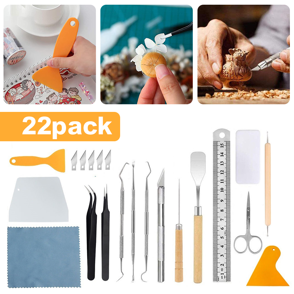 22pcs/Set Craft Weeding Tools Vinyl Tool Kit for Cutting Carving DIY Work Crafts Relief Carving Art Dried Flower Tools Set