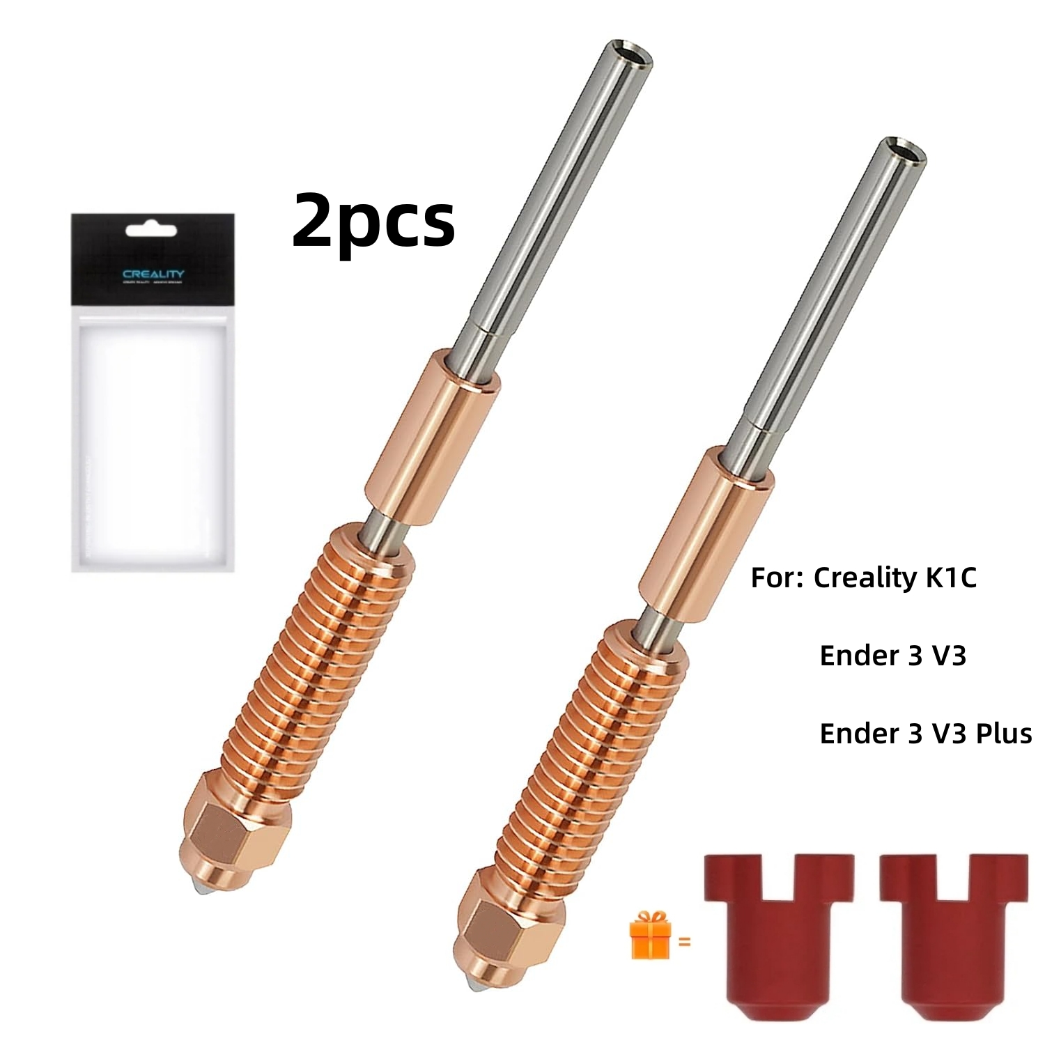 2 STKS K1C Mondstuk, Eenhoorn Quick-Swap Ender 3 V3 Mondstuk, Mondstuk voor Creality K1C/Ender 3 V3/Ender 3 V3 Plus 3D Printers: Roze